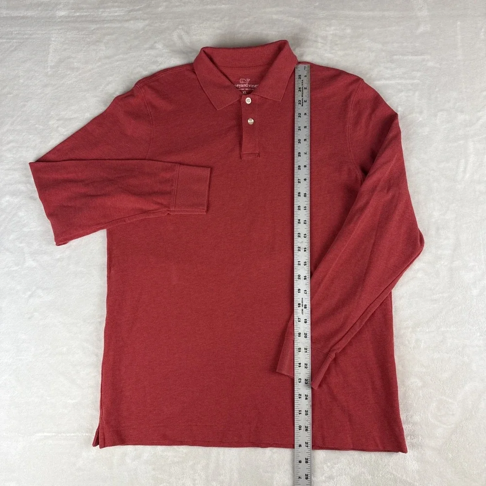 Vineyard Vines Long Sleeve Whale Polo Shirt Youth‎ XL Red Classic Fit Casual
